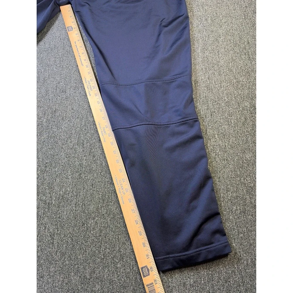 Adidas Mens Navy Blue Track Pants Snap Button Leg Triple Stripe Joggers Size L
